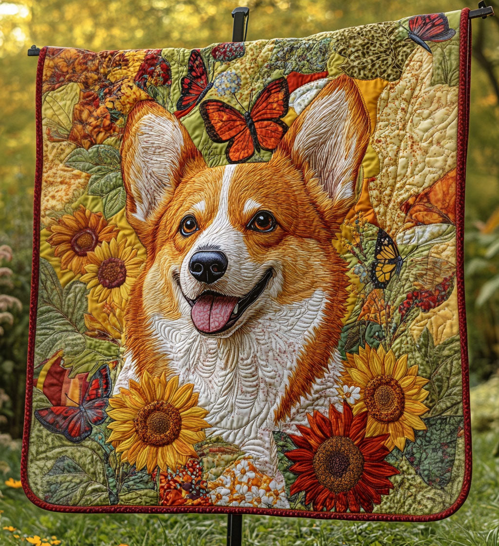 Corgi Times Quilted Blanket America Patriotic Gift For Brother - Tradiviet