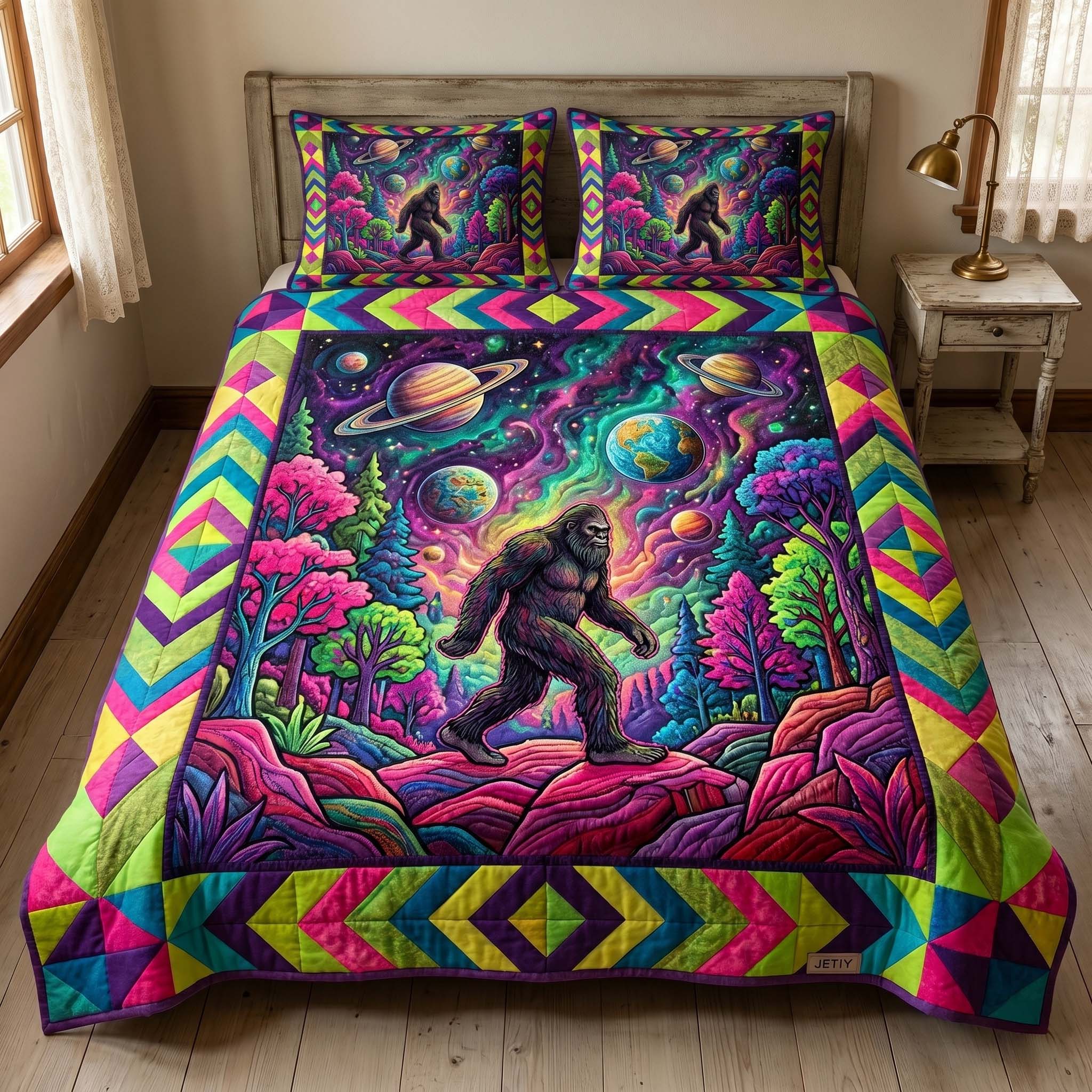 Cosmic Bigfoot Quilted Bedding Set Cosmic Bigfoot Nautical Gift For Cosmic Bigfoot - Tradiviet