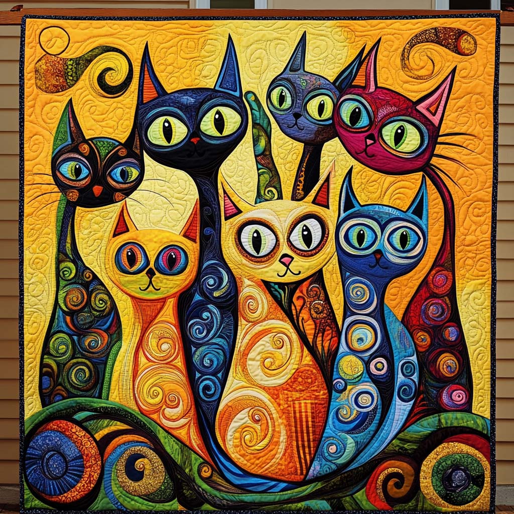 Cosmic Cat Quilted Blanket We The People Gift For Bestie - Tradiviet