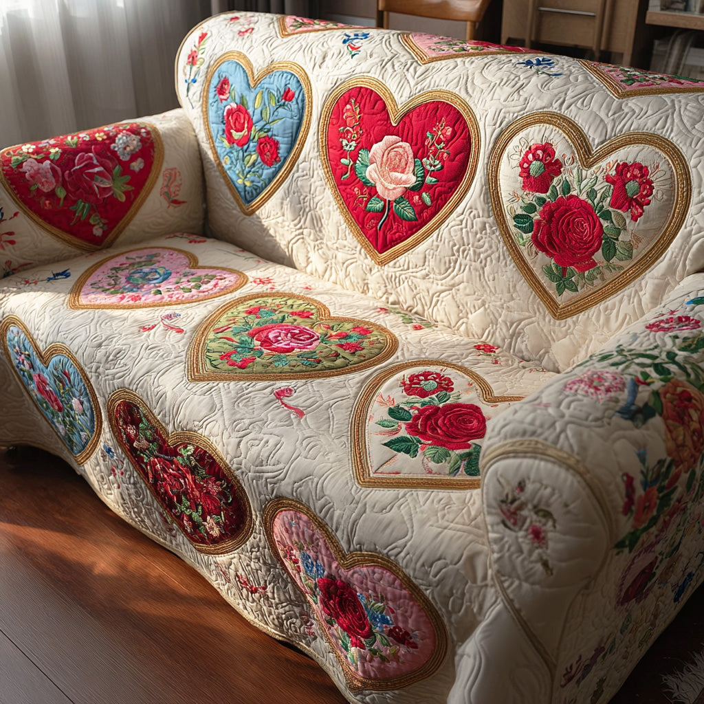 Country Charm Quilted Sofa Cover Modern Home Room Decor Unique Housewarming Gift Ideas - Tradiviet
