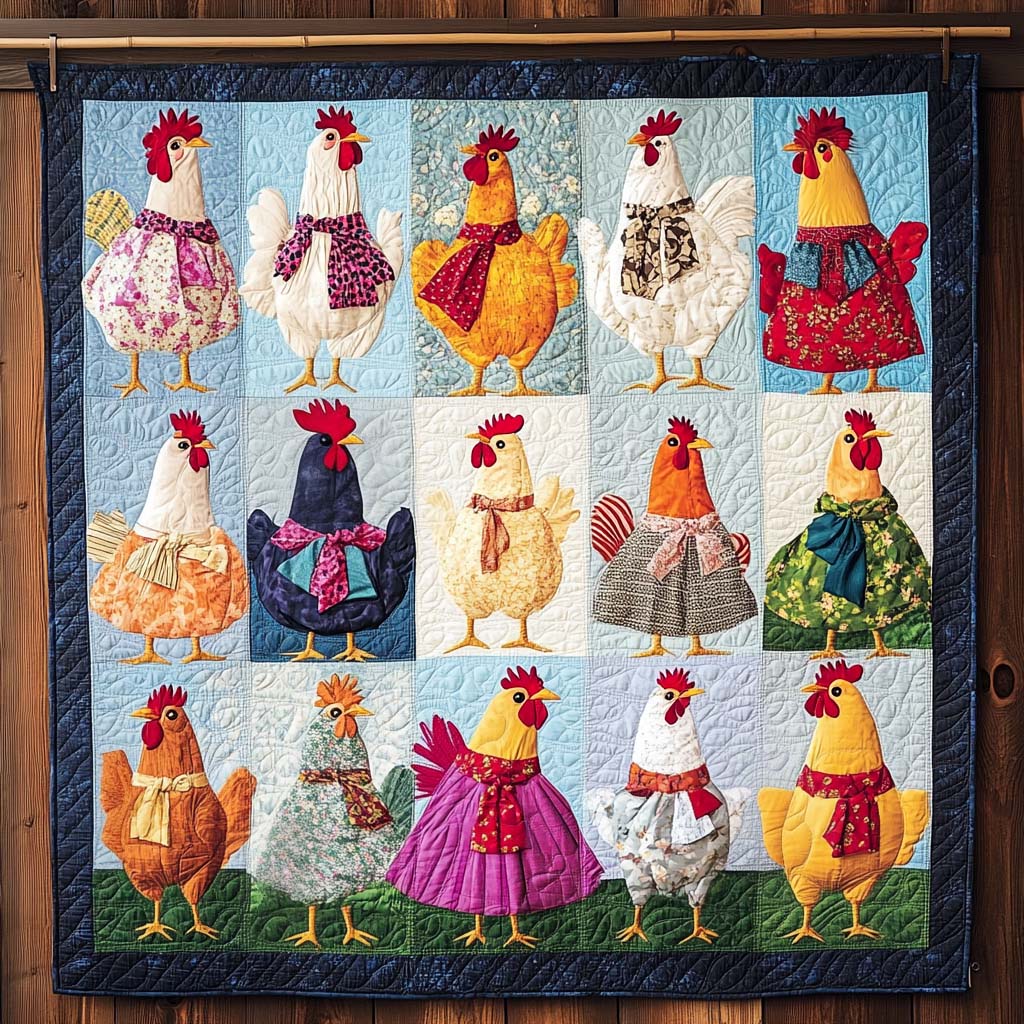 Country Chickens Quilted Blanket Home Good Decoration Gift For Modern Decor - Tradiviet