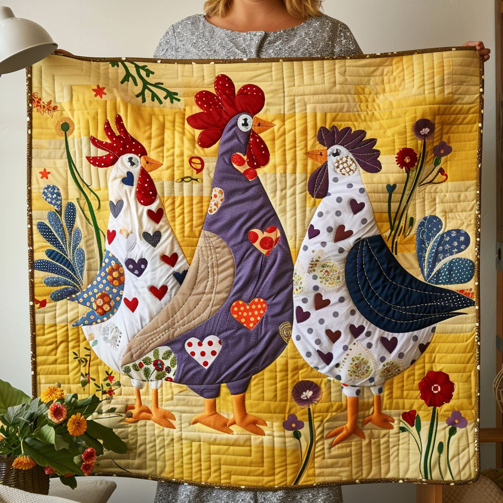 Country Cluck Quilted Blanket Holiday Living Decorations Gift For New Home - Tradiviet