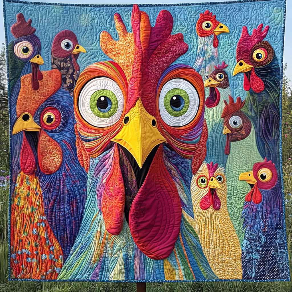 Country Cluck Quilted Blanket Room Decorations Gift For Cozy Home - Tradiviet
