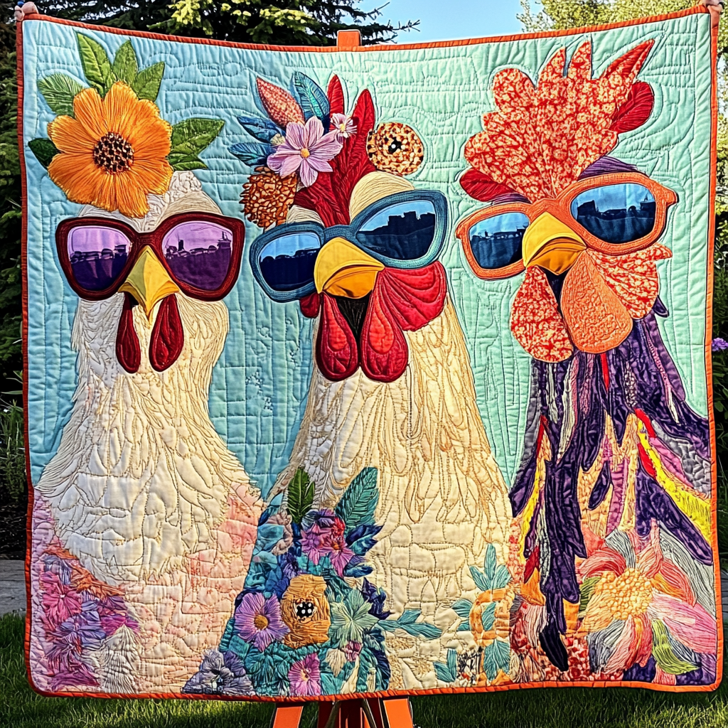 Country Cluckers Quilted Blanket Decorating Your Home Gift For Home Lover - Tradiviet