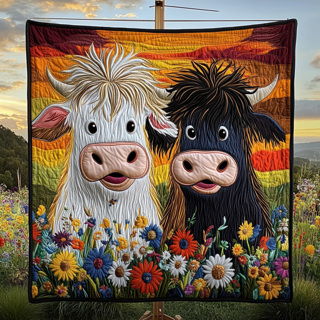 Country Cow Charm Quilted Blanket Mens Bedroom Decor Gift For Cute Decor - Tradiviet