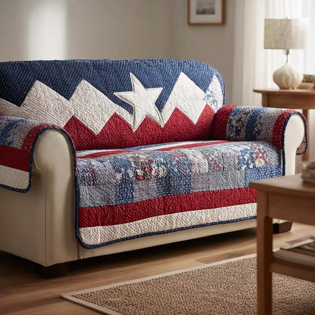 Country Echo Quilted Sofa Cover Cute Room Decor Unique Home Decor Finds - Tradiviet