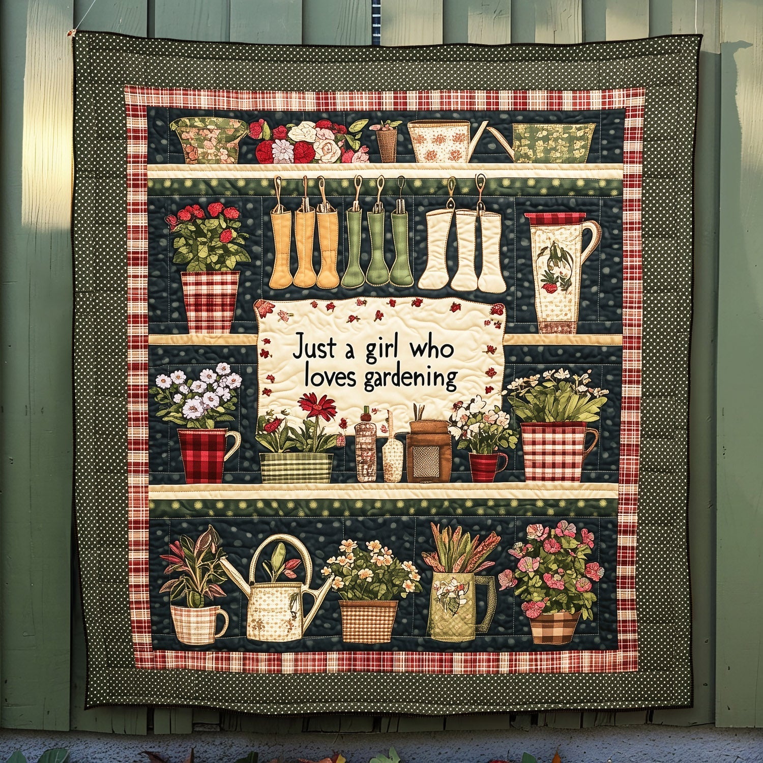 Country Garden Quilted Blanket Autumn Inspired Bedroom Gift For Home Accent - Tradiviet
