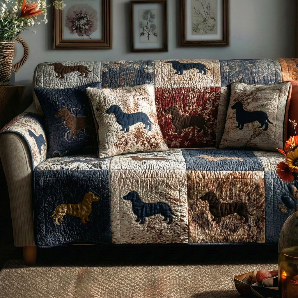 Country Pups Quilted Sofa Cover Room Decor Inspiration Great Home Decor Finds - Tradiviet
