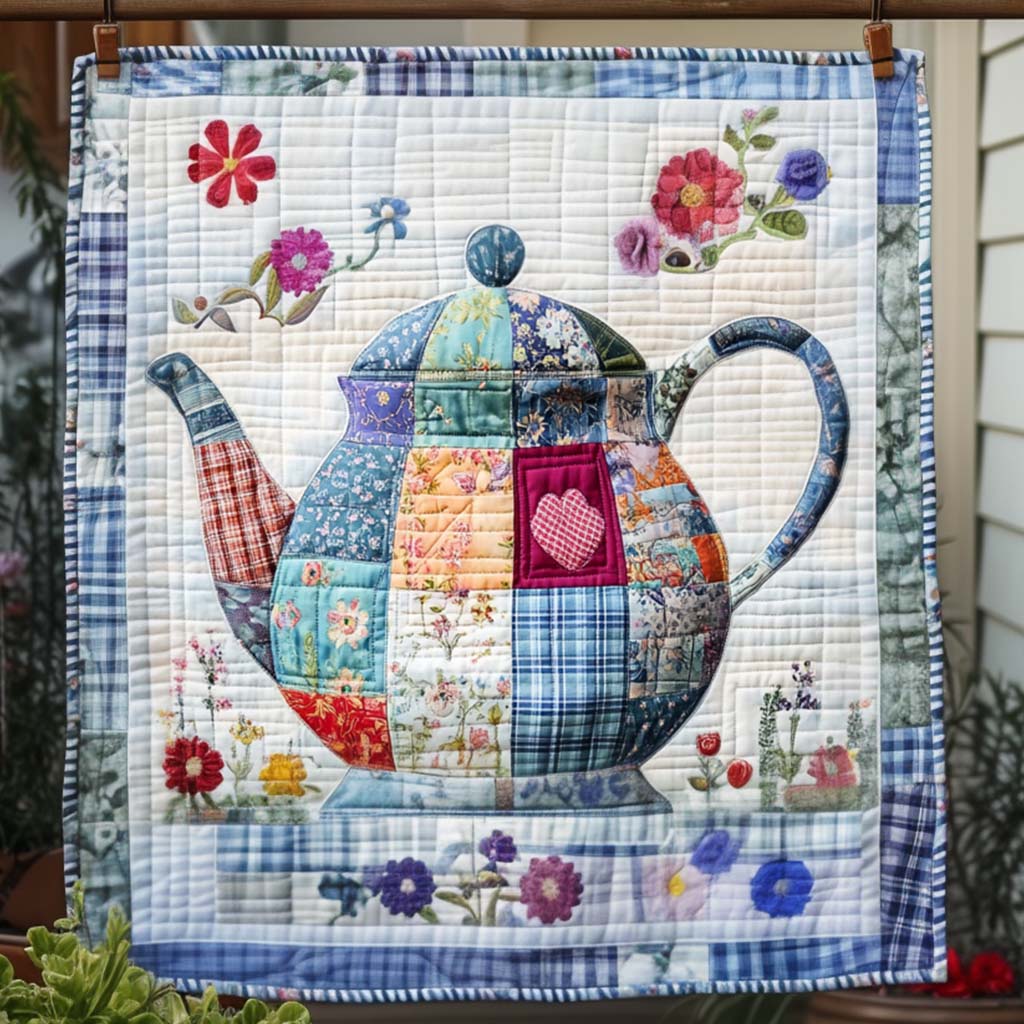 Country Teapot Quilted Blanket Holiday Home Decor Patriotic Gifts For Him - Tradiviet