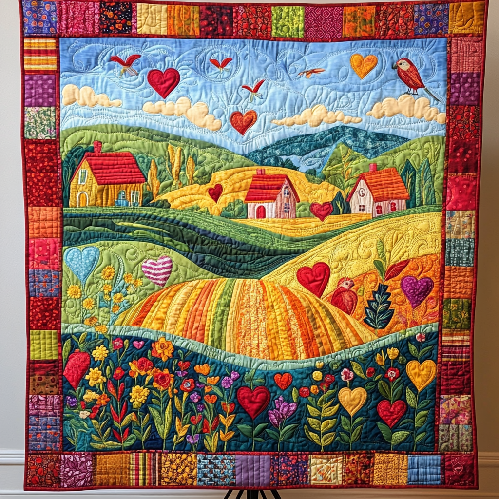 Countryside Charm Quilted Blanket Room Decorations Patriotic Gifts For Her - Tradiviet