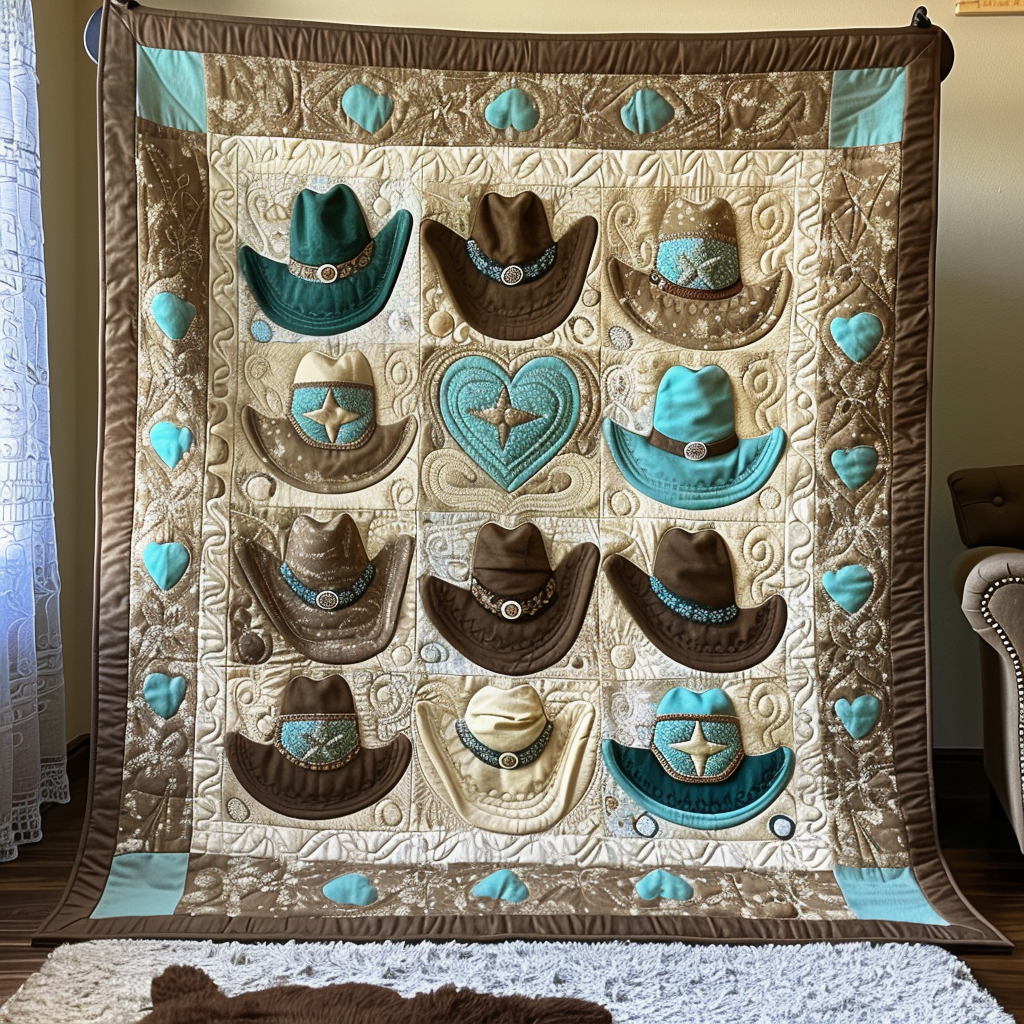 Cowboy Charm Quilted Blanket Cute 4Th Of July Gift for Decor Home - Tradiviet