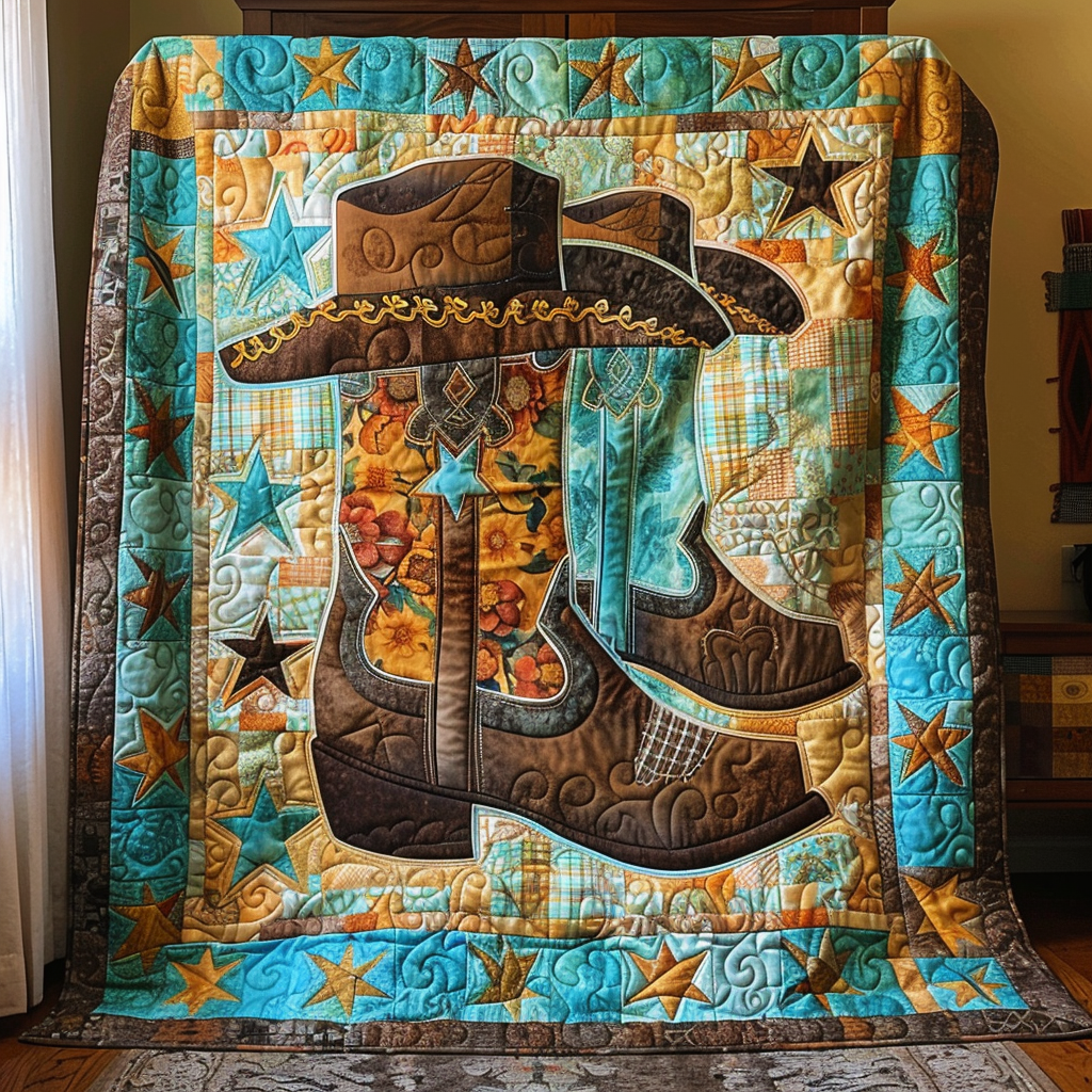 Cowboy Essentials Quilted Blanket Fourth Of July Gift For Dad - Tradiviet