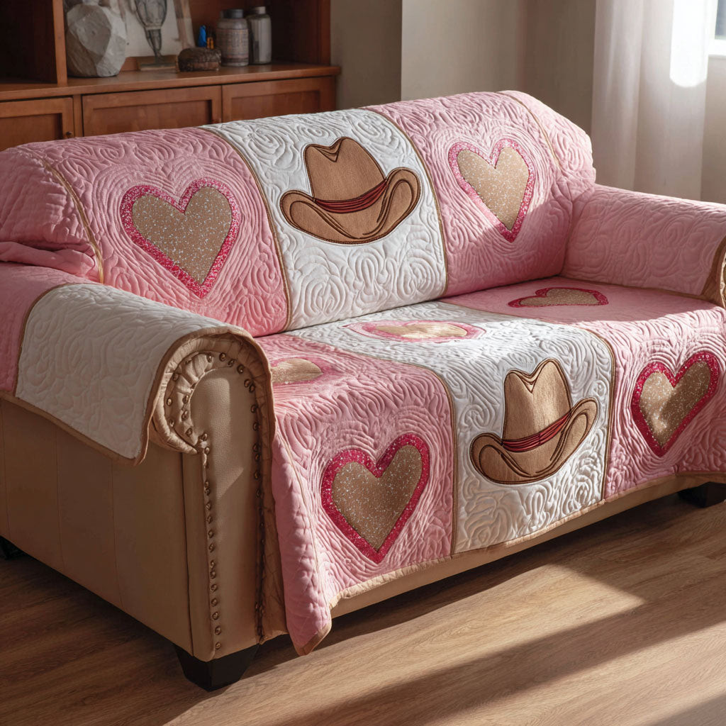 Cowgirl Love Quilted Sofa Cover Sofa Cover For Couch Country And Western Gifts - Tradiviet