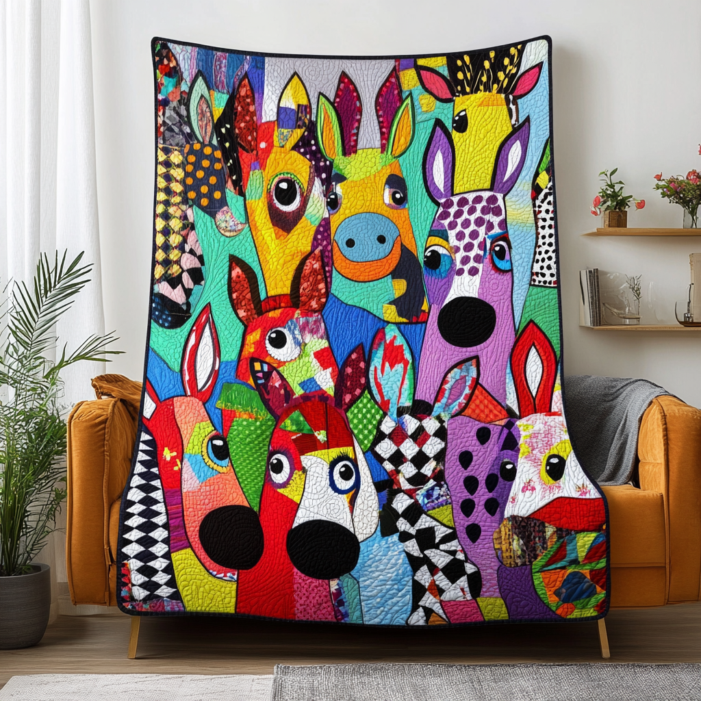 Cozy Adorable Donkey Quilted Blanket USA 250 Years Of Independence Gift For Papa - Tradiviet