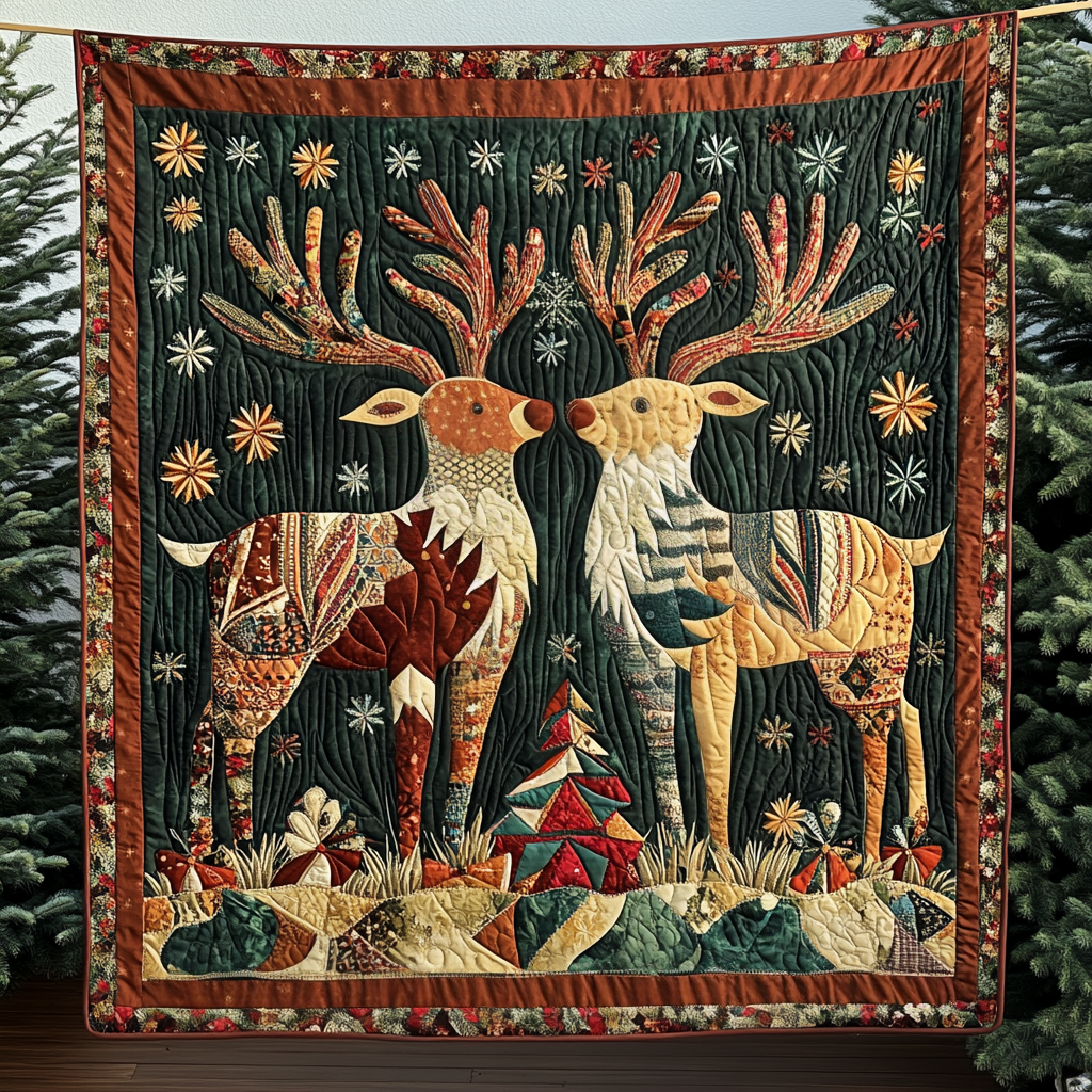Cozy Antlers Quilted Blanket USA 250 Years Of Liberty Gift For Friend - Tradiviet