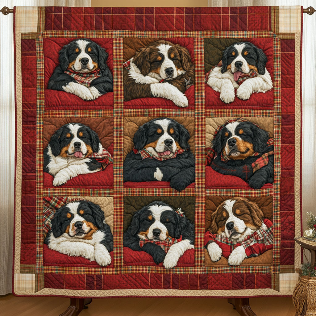 Cozy Bernese Companion Quilted Blanket USA 250 Years Strong Gift For Bestie - Tradiviet