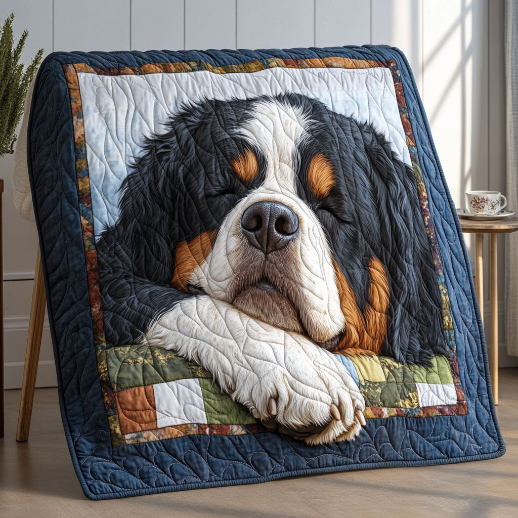 Cozy Bernese Spirit Quilted Blanket USA 250Th Anniversary Gift For Couple - Tradiviet