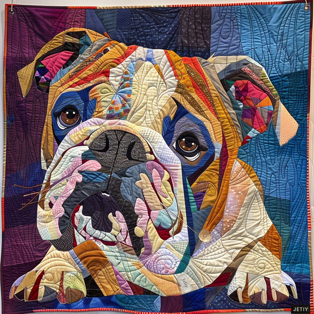 Cozy Bulldog Quilted Blanket Celebrate America's 250th Gift For Parents - Tradiviet