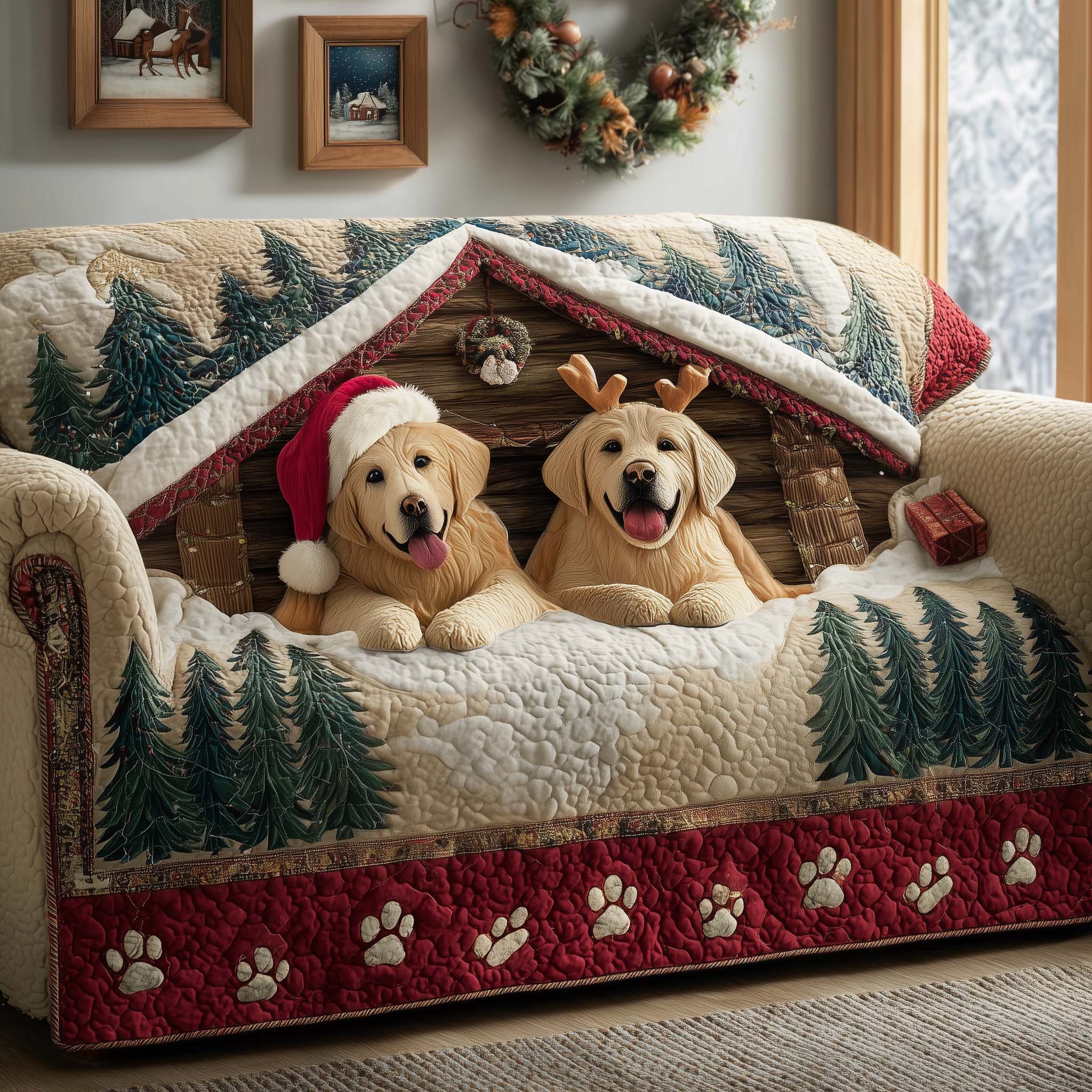 Cozy Cabin Quilted Sofa Cover Cabin Home Couch Cover New Home Gift Ideas - Tradiviet