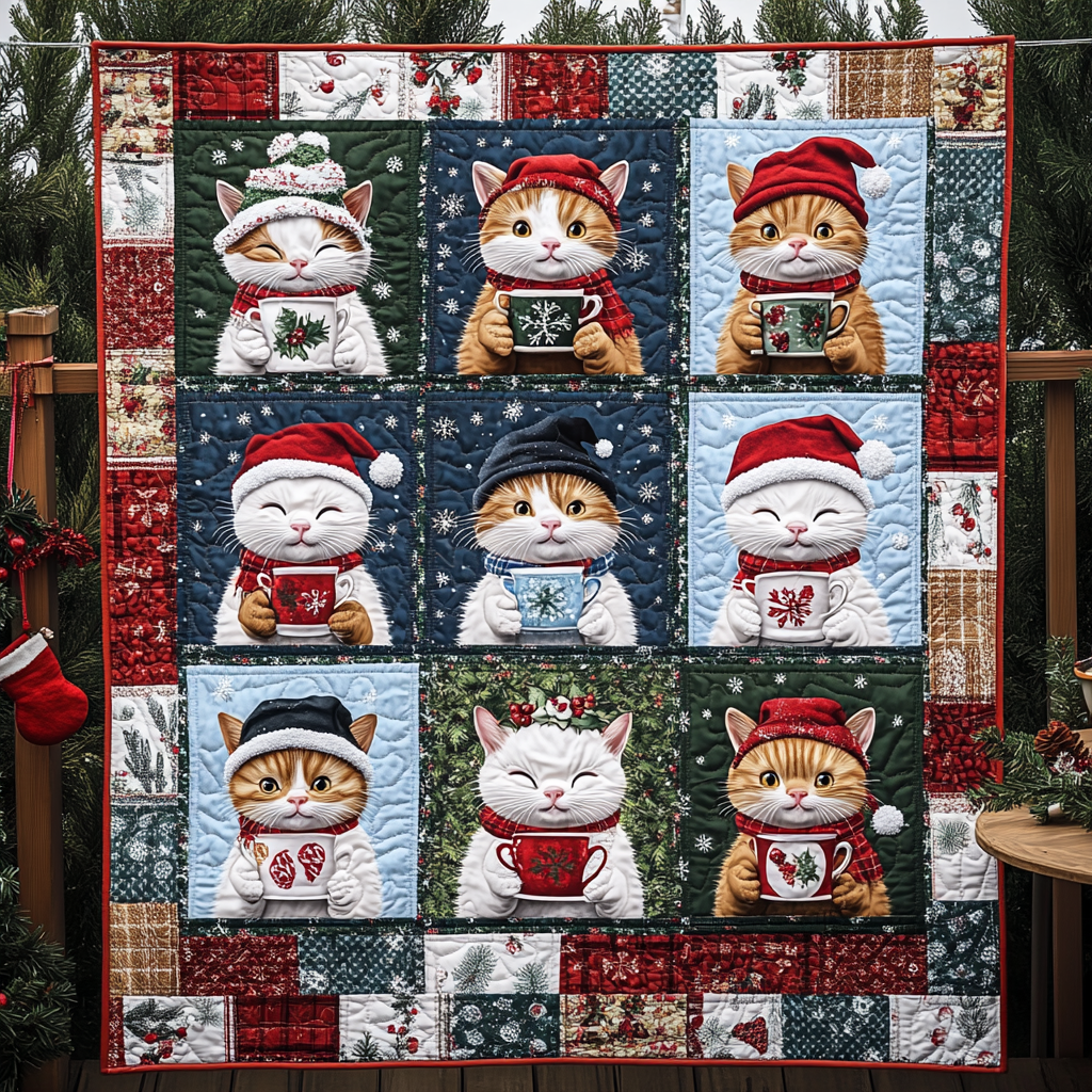Cozy Cats Quilted Blanket Home Good Decoration Gift For New Home - Tradiviet