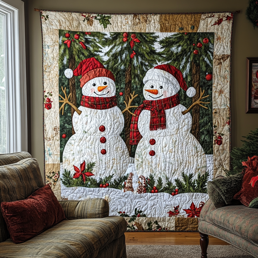 Cozy Christmas Quilted Blanket Autumn Inspired Bedroom Gift For Shelf Decor - Tradiviet