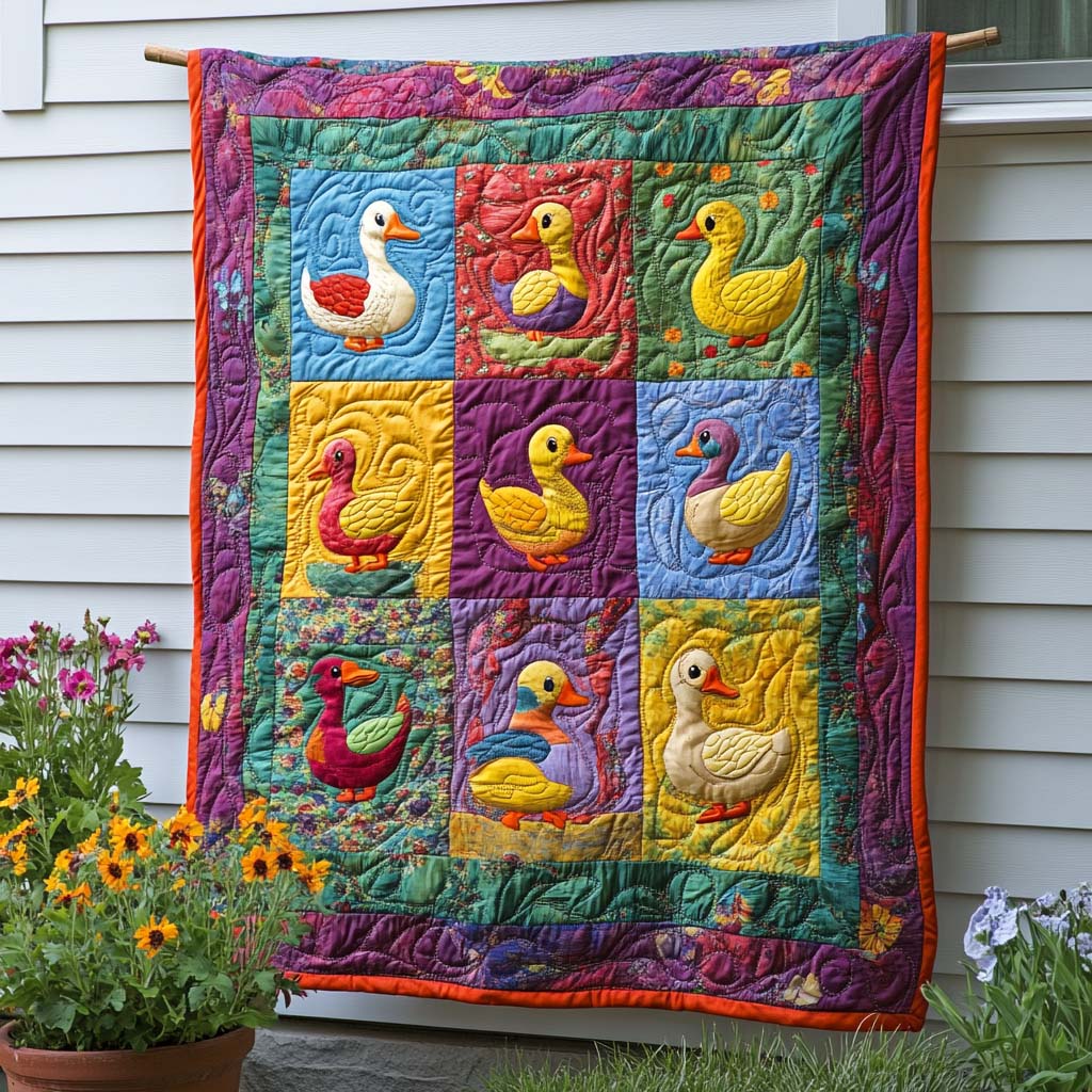 Cozy Duck Haven Quilted Blanket 4Th Of July Clothes Best Patriotic Gifts - Tradiviet