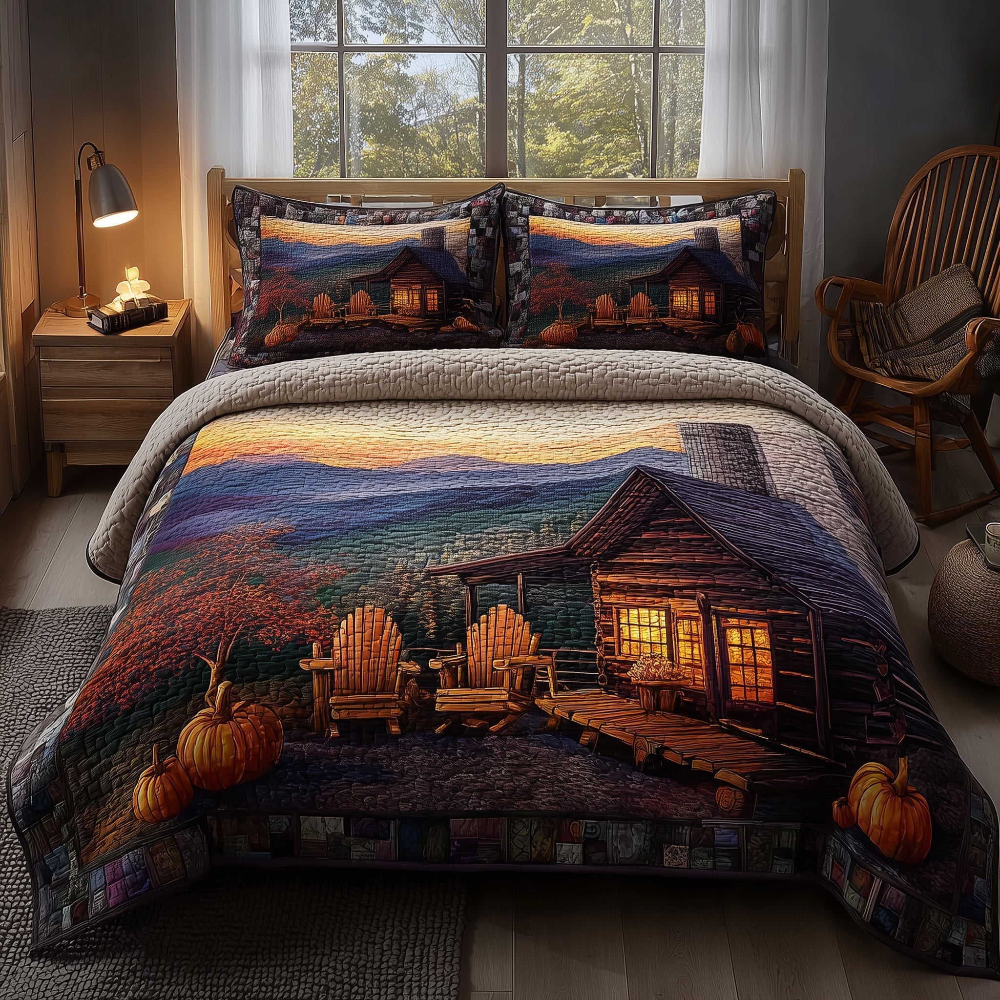 Cozy Fall Quilted Bedding Set Cozy Fall Story Gift For Cozy Fall - Tradiviet