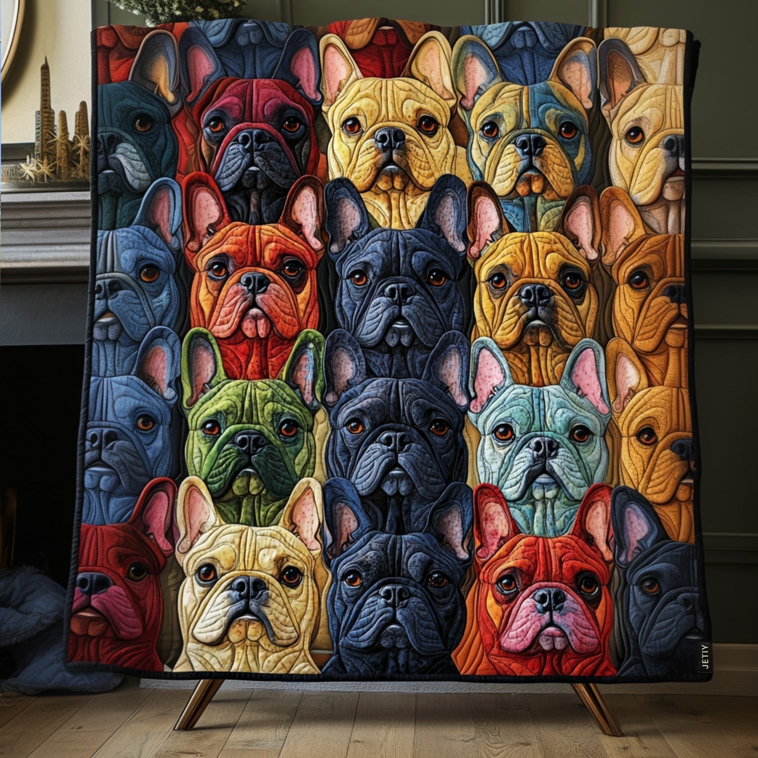 Cozy French Bulldog Haven Quilted Blanket America 250Th Anniversary Patriotic Themed Gifts - Tradiviet