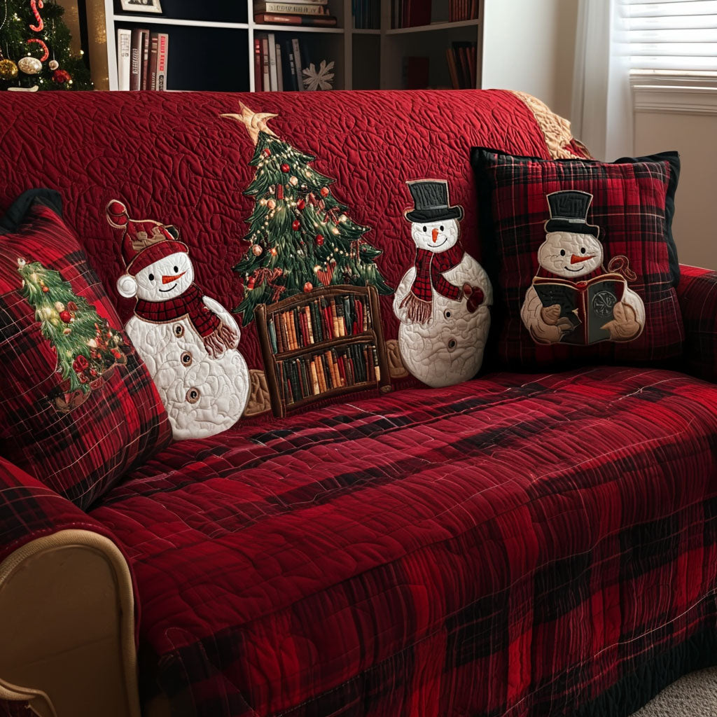 Cozy Frosty Nights Quilted Sofa Cover Cute Home Room Decor Gift For Home Decor - Tradiviet