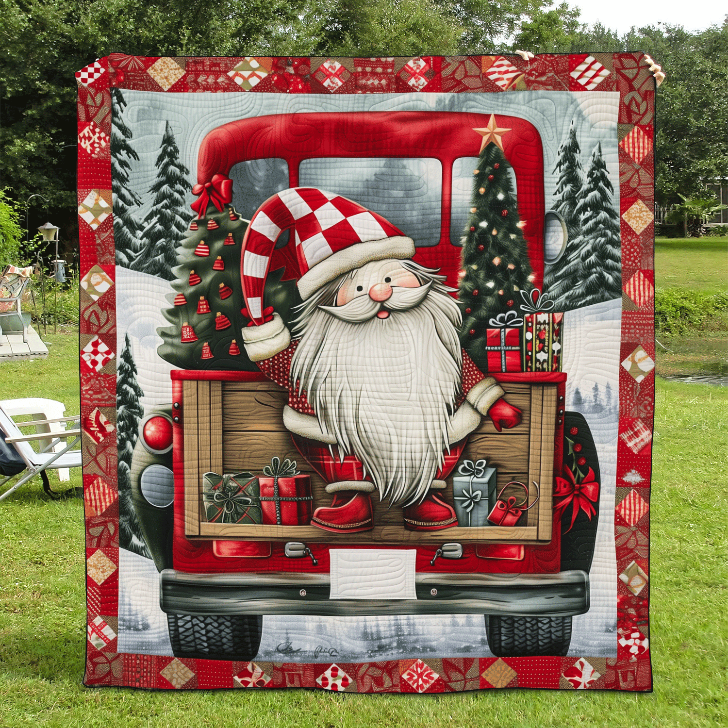 Cozy Gnome Quilted Blanket America's 250 Birthday Gifts For Independence Day - Tradiviet