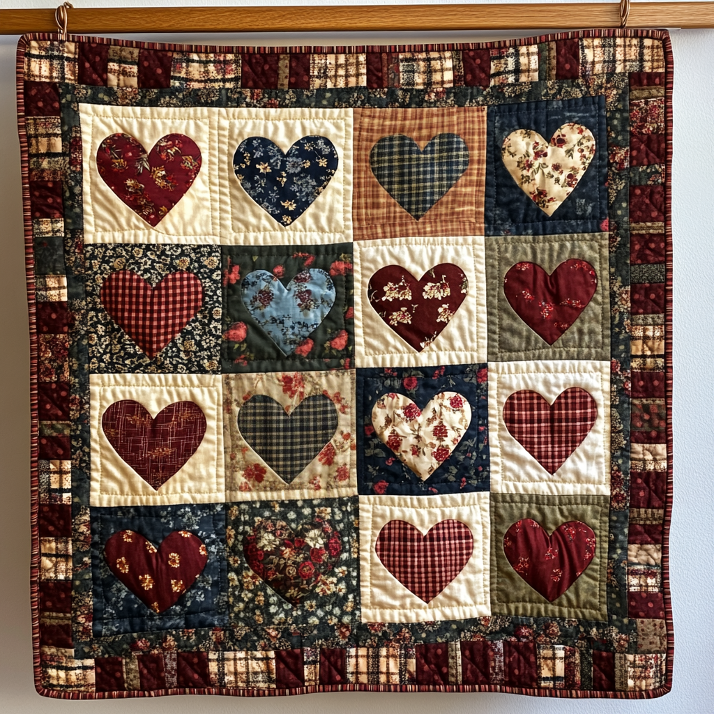 Cozy Heart Quilted Blanket American 250 Years Birthday Gift for Decor Home - Tradiviet