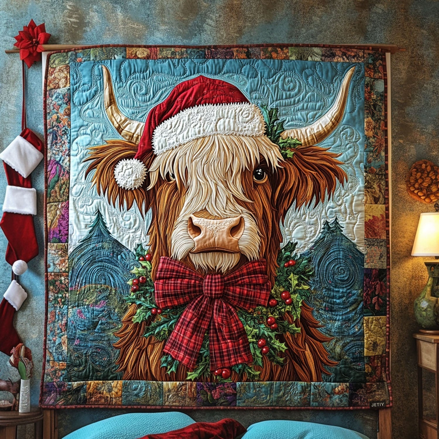 Cozy Highland Quilted Blanket Fourth Of July Gift For Grandpa - Tradiviet