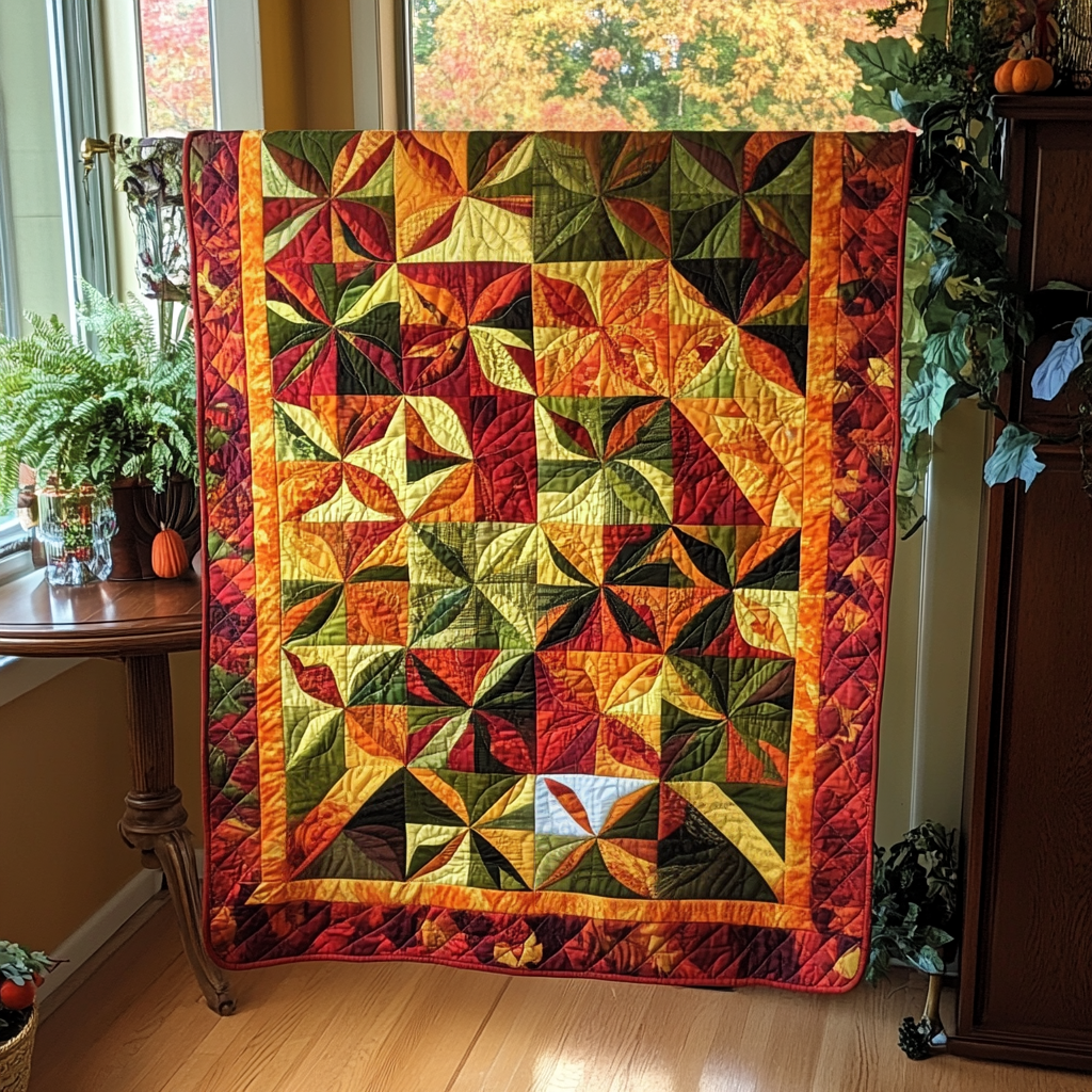 Cozy Maple Leaves Thanksgiving Quilted Blanket Independence Day Gift For Brother - Tradiviet