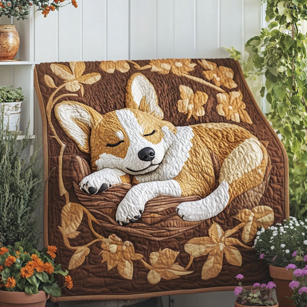 Cozy Nap Corgi Quilted Blanket July 4 1776 July 4 2026 Gift For Daughter - Tradiviet