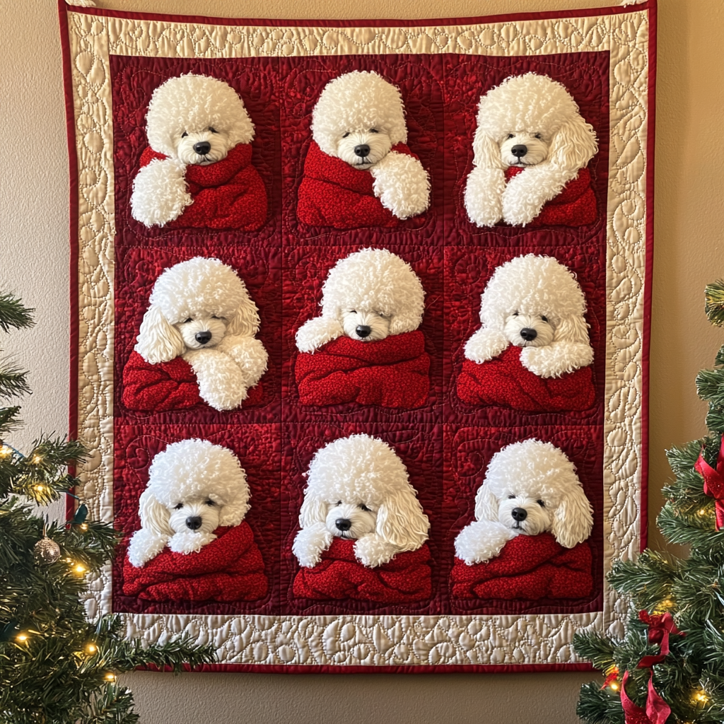Cozy Poodle Snuggles Quilted Blanket Semiquincentennial Gift For Nana - Tradiviet