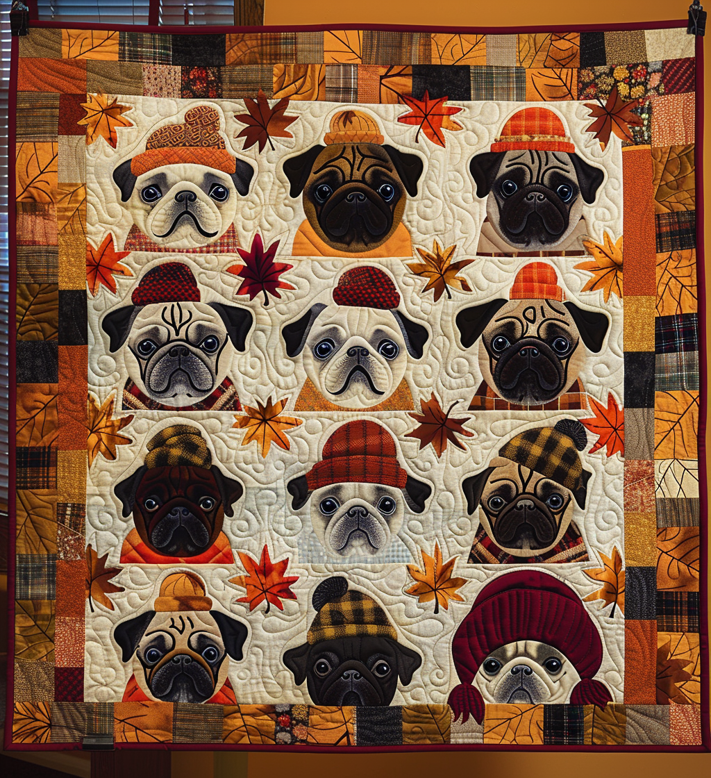 Cozy Pug Gathering Quilted Blanket USA 250 Years Of Defending Liberty Gift For Papa - Tradiviet