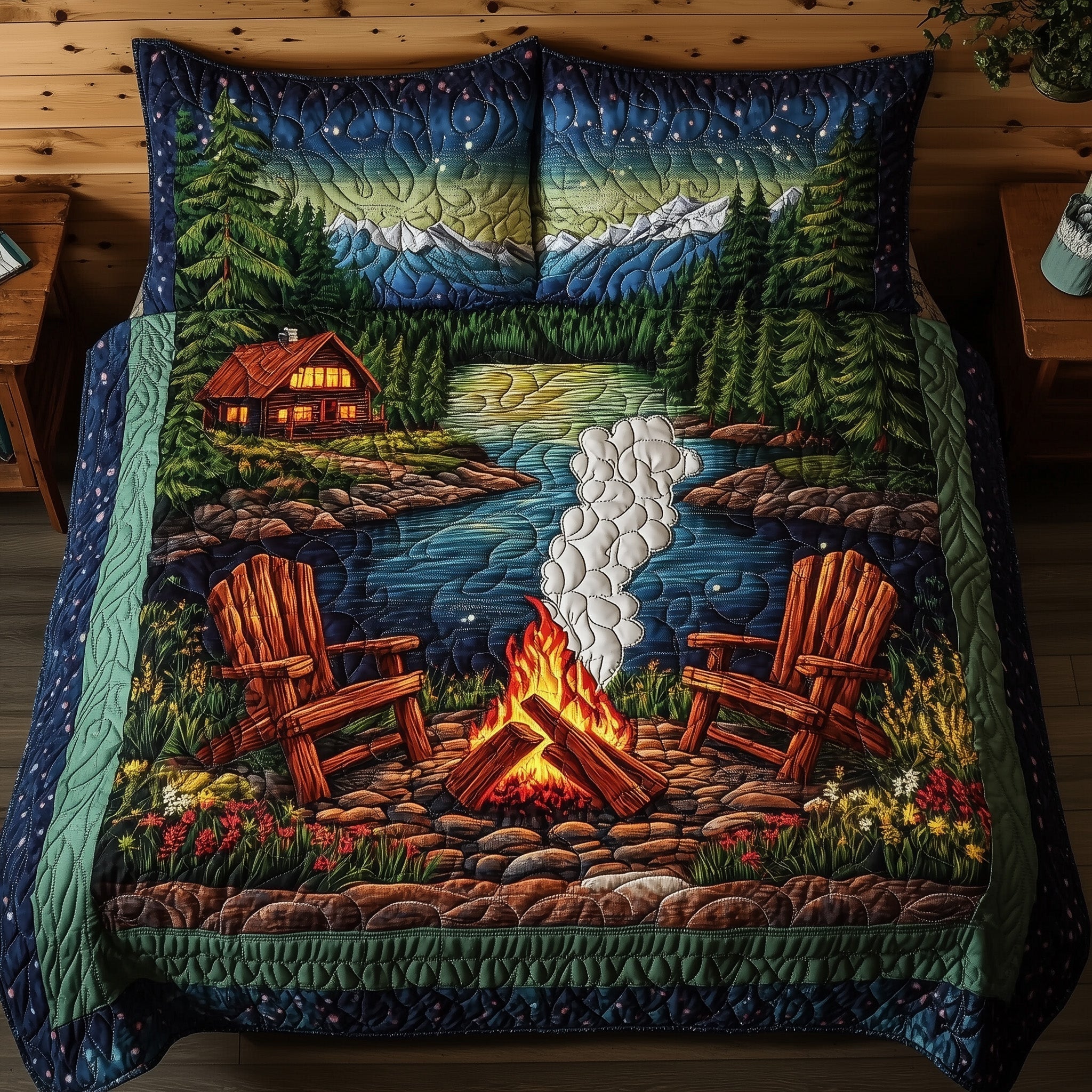 Cozy Retreat Quilted Bedding Set Cozy Retreat Coastal Gift For Retreat - Tradiviet