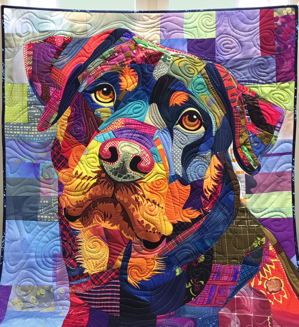 Cozy Rottie Charm Quilted Blanket USA 250 Years Of Liberty Gift For Couple - Tradiviet