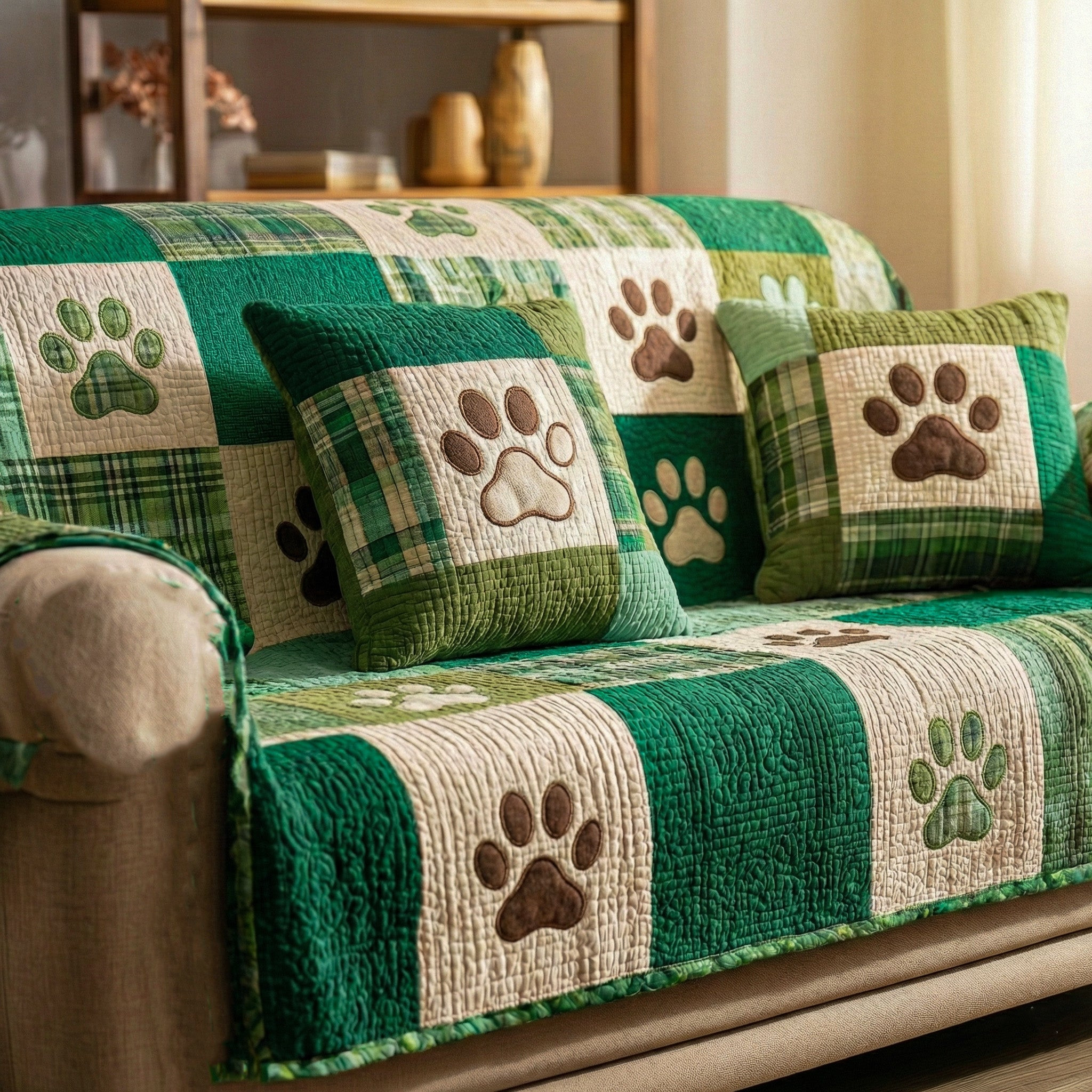 Cozy Shamrock Quilted Sofa Cover Best Sofa Covers Presents For Dog Owners - Tradiviet