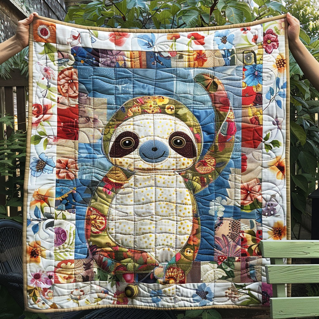 Cozy Sloth Haven Quilted Blanket 7th July 1776-2026 Gift For Boys - Tradiviet