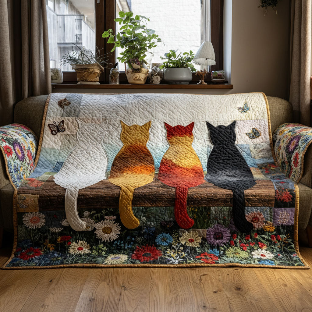 Cozy Tails Quilted Sofa Cover Seasonal Home Room Decor Gift For New Homeowners - Tradiviet