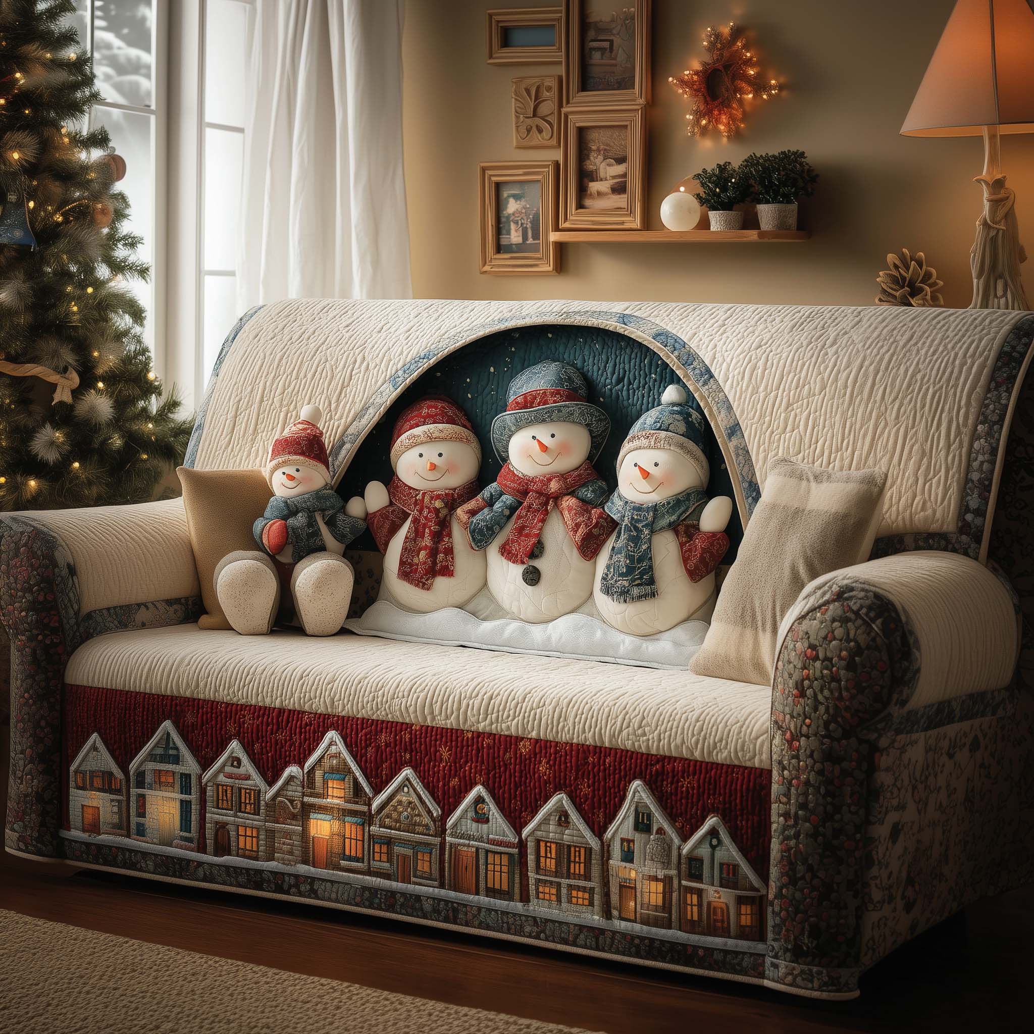 Cozy Trio Quilted Sofa Cover Cozy Home Couch Cover Home Gifts For Her - Tradiviet