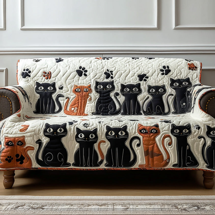 Cozy Whiskers Quilted Sofa Cover Warm Room Decor Best Housewarming Gift Ideas - Tradiviet
