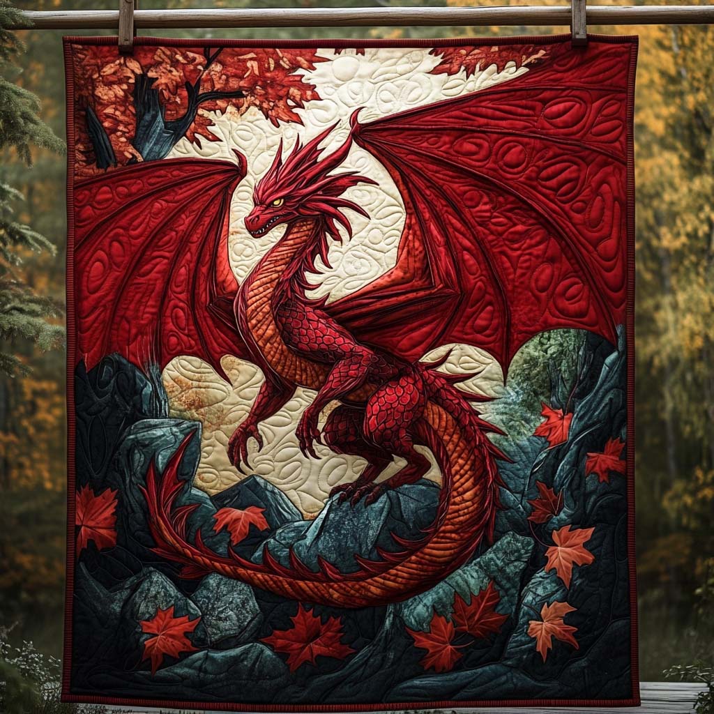 Crimson Blaze Quilted Blanket Room Decorations Gift For Housewarming - Tradiviet