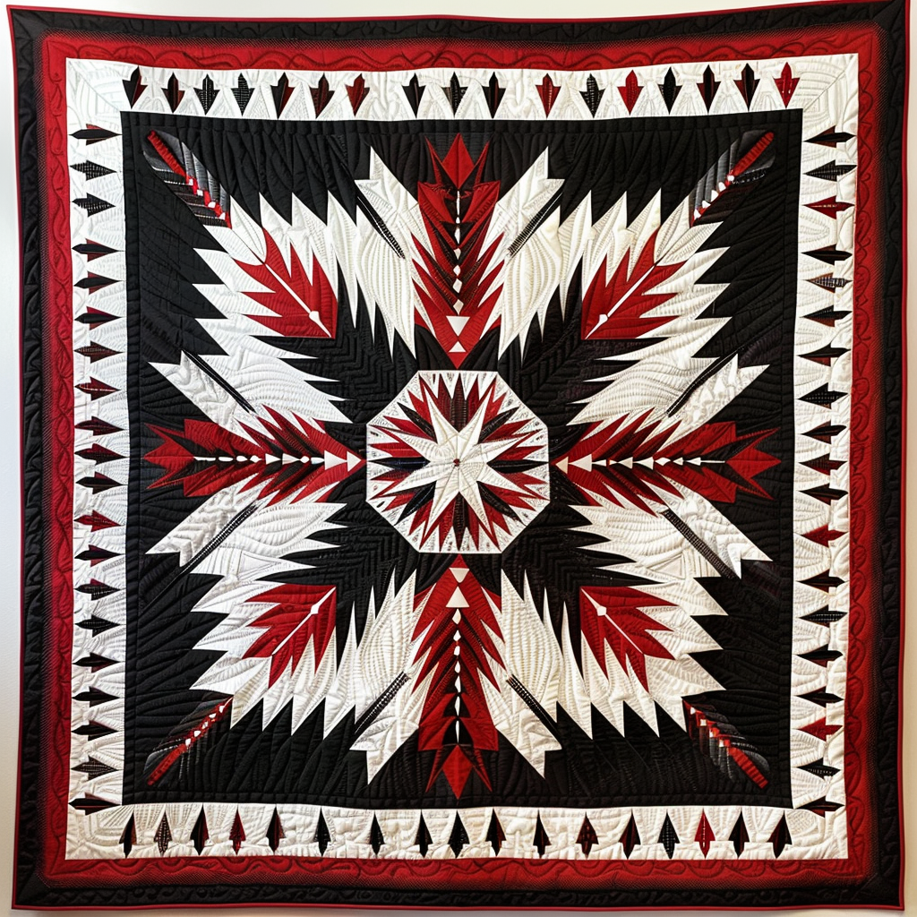 Crimson Feather Quilted Blanket Aesthetic Room Decor Gift For Cute Decor - Tradiviet