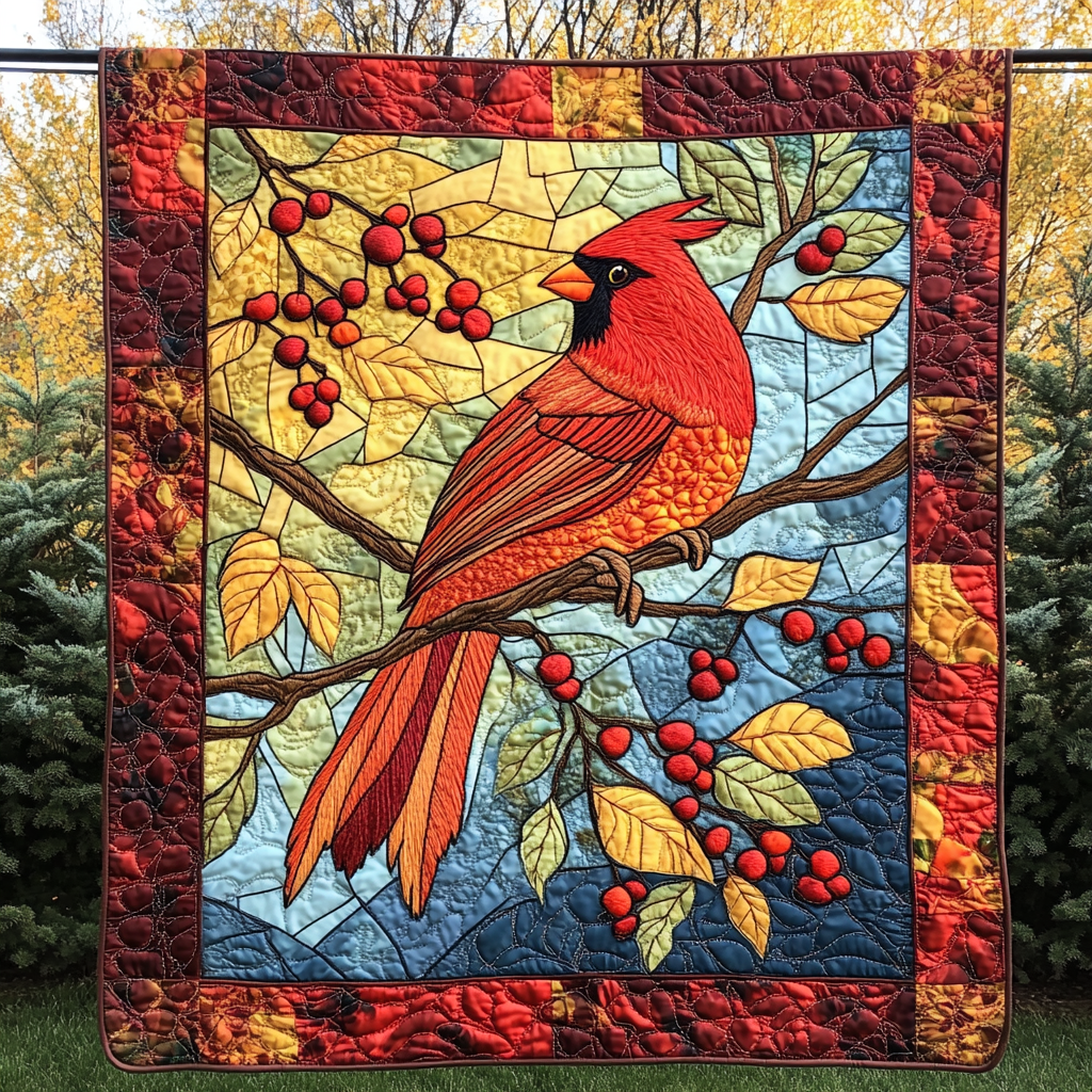 Crimson Serenity Quilted Blanket Holiday Room Decor Patriotic Gift Ideas - Tradiviet