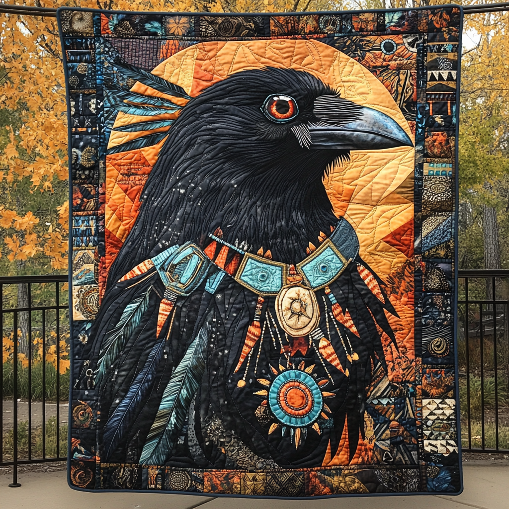 Crow Jewelry Quilted Blanket 4Th Of July Apparel Patriotic Birthday Gifts - Tradiviet
