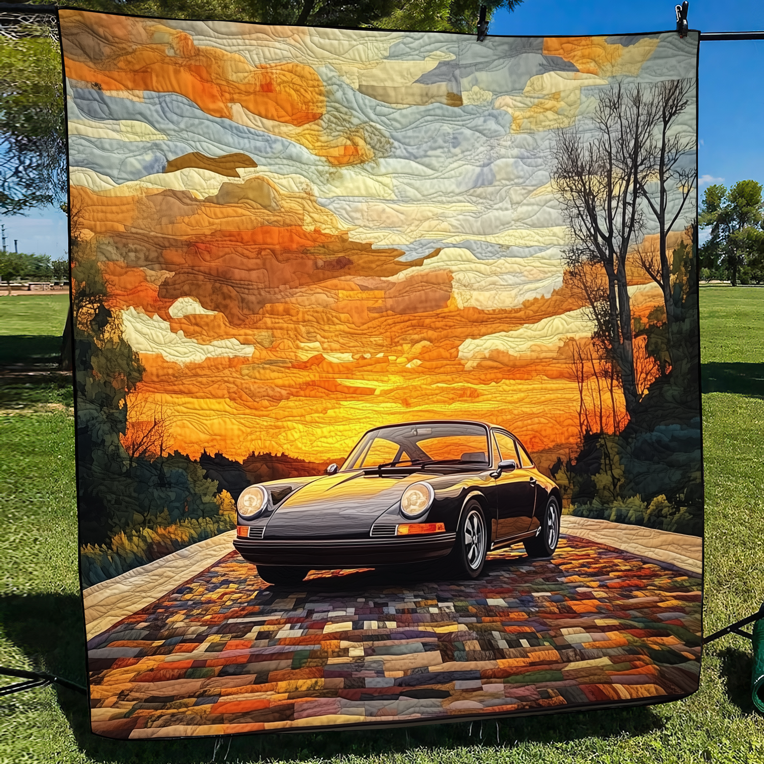Cruisin Classics Quilted Blanket America Land Of The Free Gift For Veteran Dad - Tradiviet