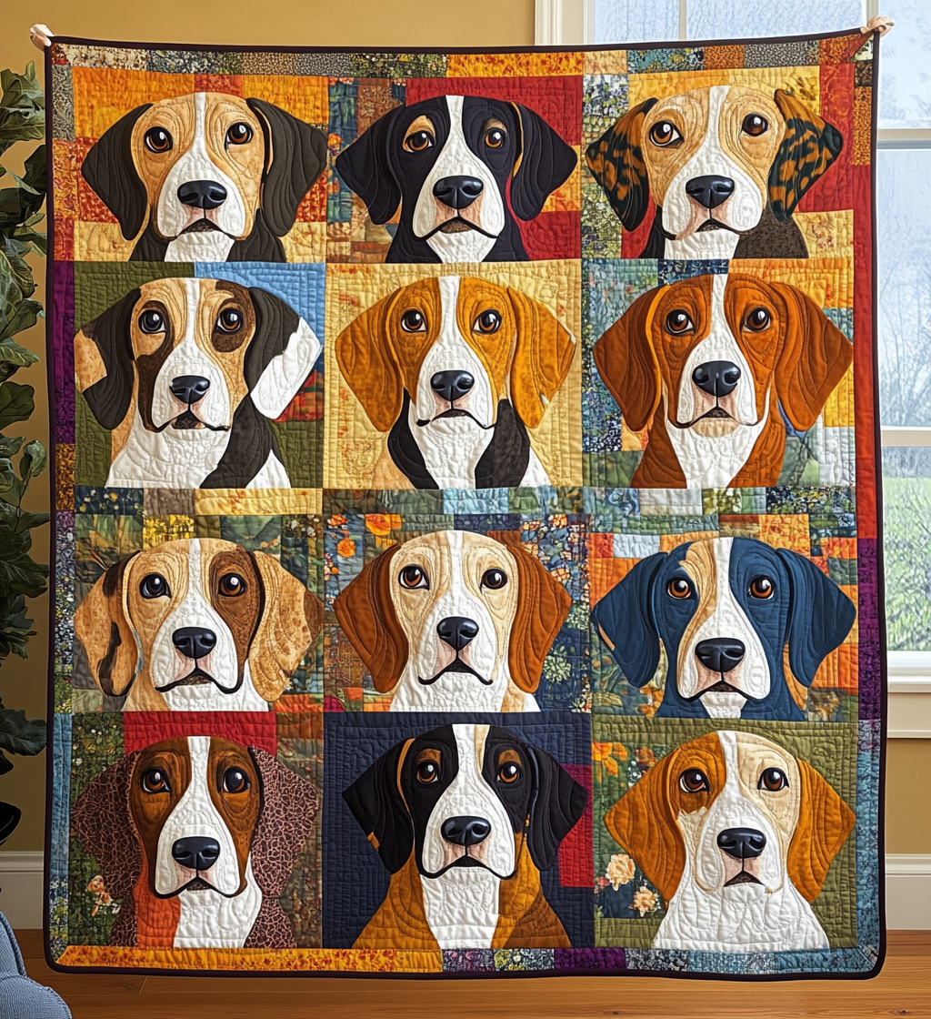 Cuddly Beagle Quilted Blanket July 4 Apparel Gift For Uncle - Tradiviet