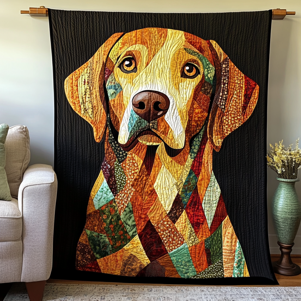 Cuddly Labrador Quilted Blanket USA 250 Years Strong Gift For Her - Tradiviet
